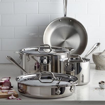 D3 Stainless Steel Cookware Set, Created for Macy's, 7 Piece      