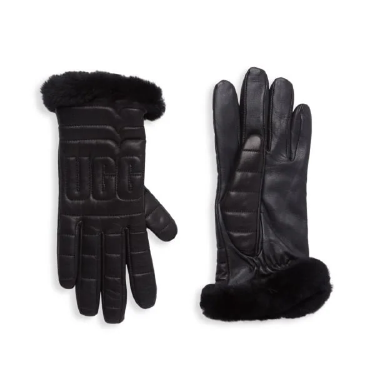 UGG        Shearling Cuff Leather Gloves